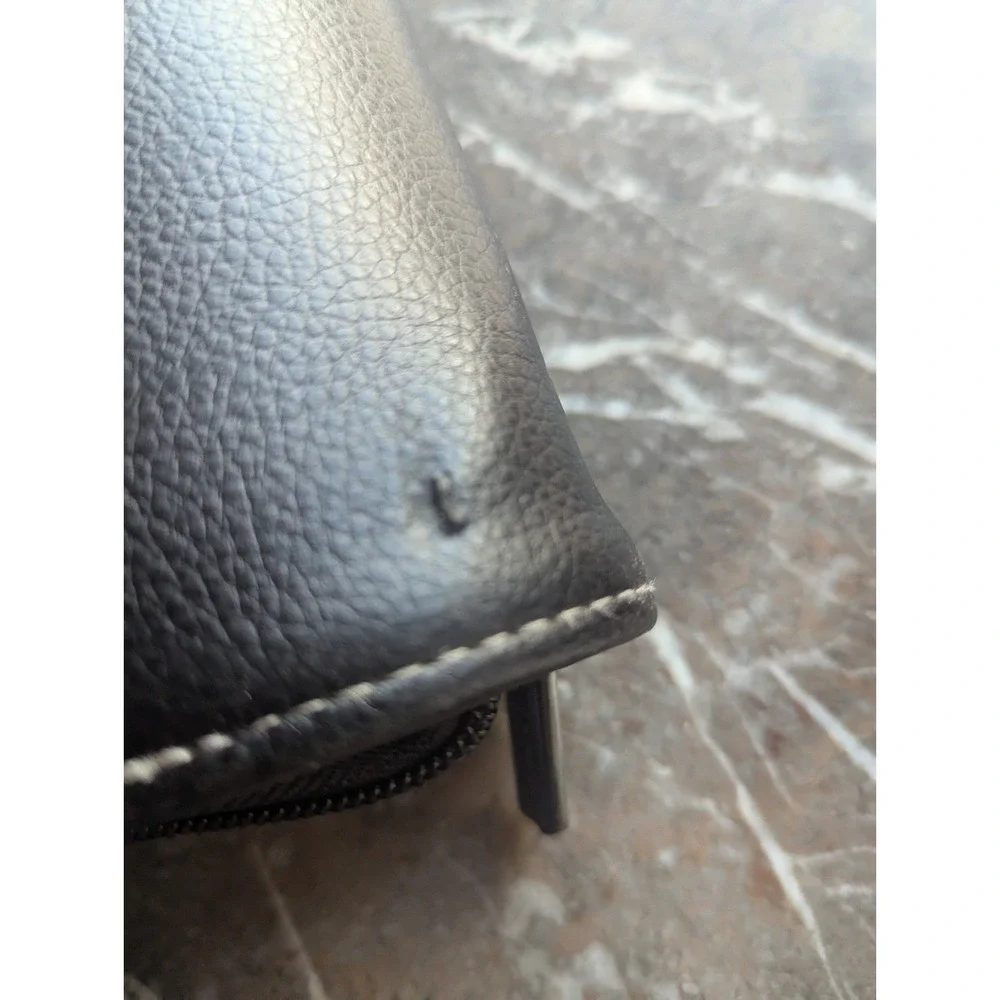 Samsonite Black Leather Computer Briefcase Calculator Shoulder Strap Vintage